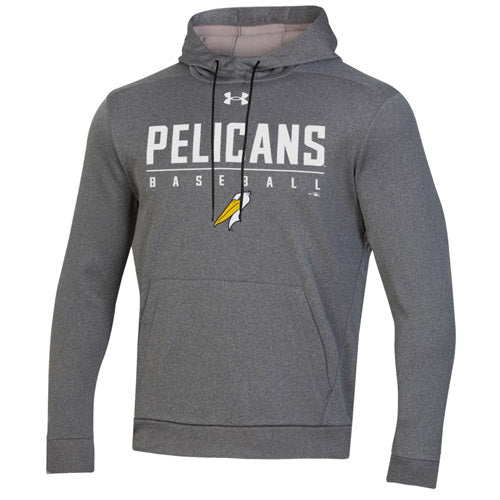 MYRTLE BEACH PELICANS UNDER ARMOUR CARBON HEATHER ARMOUR FLEECE HOODY