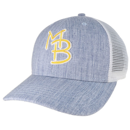 Myrtle Beach Pelicans Legacy Headwear Melange Light Blue/White Game Mid Pro Snapback Adjustable Cap