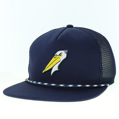 Myrtle Beach Pelicans Legacy Headwear Navy Alternate Front 9 Adjustable Cap