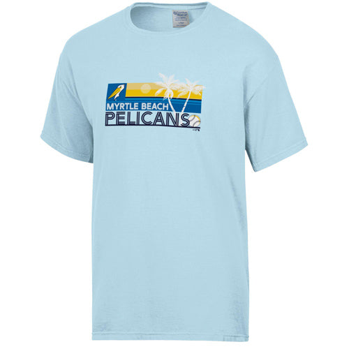 Myrtle Beach Pelicans Comfort Wash Soothing Blue Short Sleeve Tee