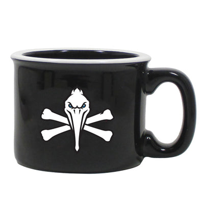 Myrtle Beach Pelicans Jardine Associates Black & White Pirate Camp Mug