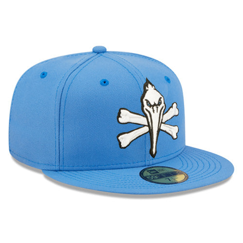 RHC 別注　R刺繍 ベースボールキャップ PELICANS Myrtle Beach Pelicans New Era Blue 59Fifty Pirate Logo Cap