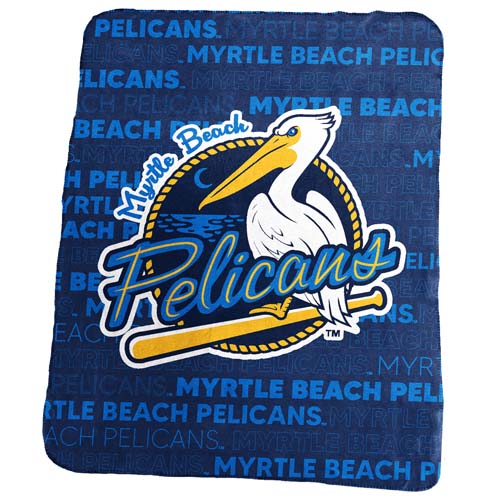 Myrtle Beach Pelicans Logo Brands Primary Logo Classic Fleece Blanket