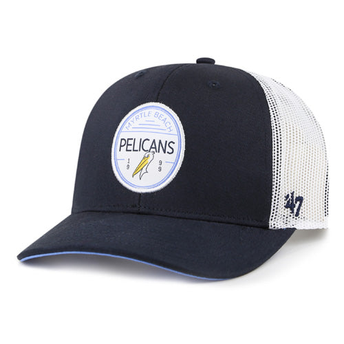 MYRTLE BEACH PELICANS 47 BRAND NAVY MIDLAND TRUCKER CAP