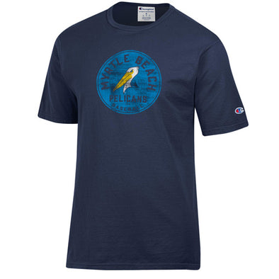 Myrtle Beach Pelicans Champion Navy Blue Garment Dyed Tee