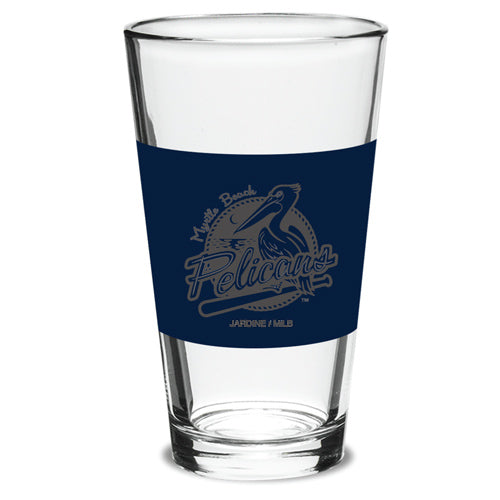 Myrtle Beach Pelicans Jardine Navy Blue Primary Pint Glass