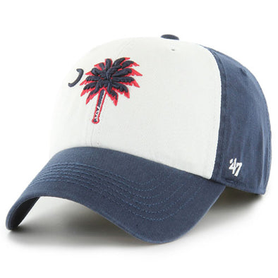MYRTLE BEACH PELICANS 47 BRAND RED WHITE AND BLUE PALMETTO STATE FRANCHISE CAP