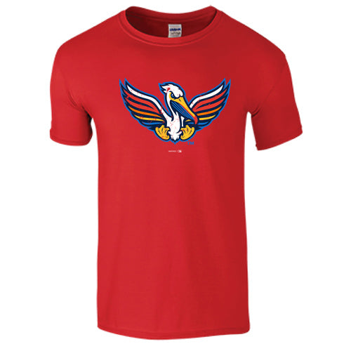 Myrtle Beach Pelicans Vantage Apparel Pelicanos de Myrtle Beach Red Red Cap Logo Softstyle Tee