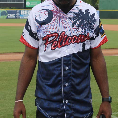 Myrtle Beach Pelicans OT Sports Navy Palmetto State Pelicans Replica Jersey Med / Name Only (add