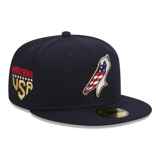 MYRTLE BEACH PELICANS 2023 STARS AND STRIPES 59FIFTY CAP