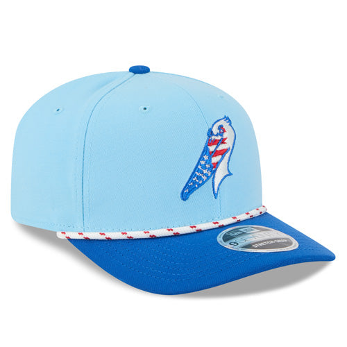 Myrtle Beach Pelicans New Era 2025 4th of July 9Seventy Stretch Snap Adjustable Cap