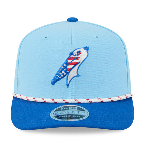 Myrtle Beach Pelicans New Era 2025 4th of July 9Seventy Stretch Snap Adjustable Cap