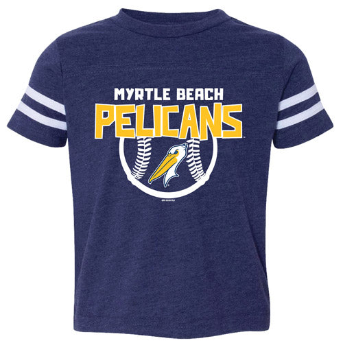 Myrtle Beach Pelicans Bimm Ridder Toddler Vintage True Navy Sporty Zeller Tee