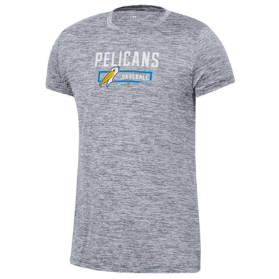 MYRTLE BEACH PELICANS UNDER ARMOUR YOUTH GIRLS GRAY TECH TEE
