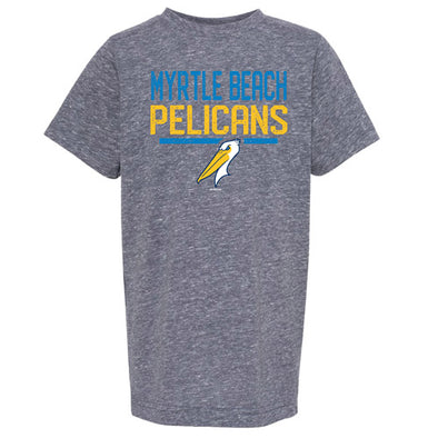 Myrtle Beach Pelicans Bimm Ridder Youth Heathered Navy Manchu Tee