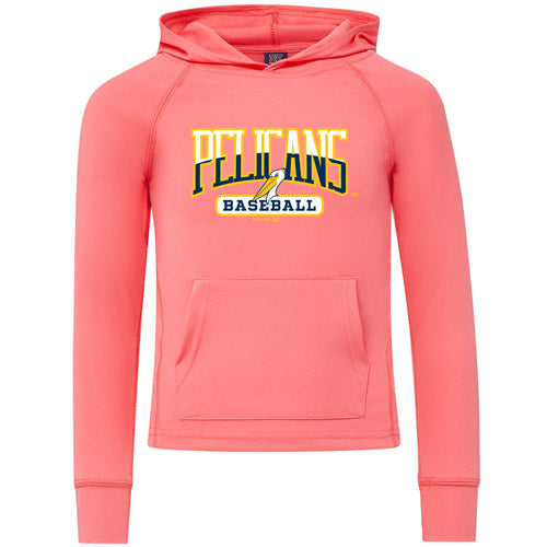 Myrtle Beach Pelicans MV Sport Youth Watermelon Sunproof Hooded Long Sleeve Tee