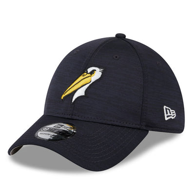 MYRTLE BEACH PELICANS NEW ERA HEATHERED NAVY CLUBHOUSE ALT 39THIRTY STRETCH FIT CAP
