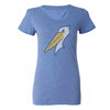 MYRTLE BEACH PELICANS 108 STITCHES LADIES CAROLINA BLUE SPELLED OUT TEE