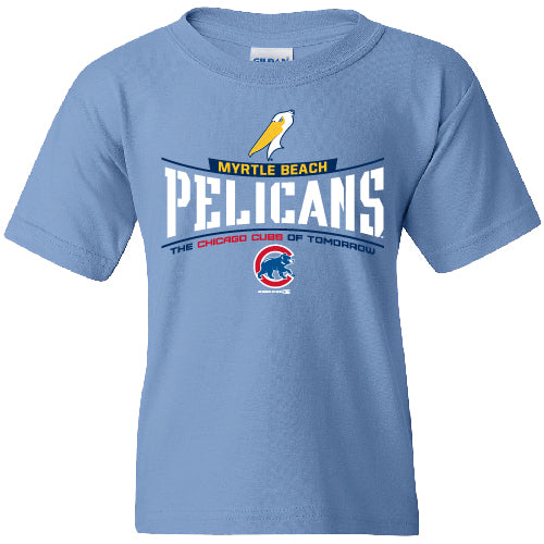 Myrtle Beach Pelicans Bimm Ridder Youth Chicago Cubs Carolina Blue Tension Affiliate Tee Med