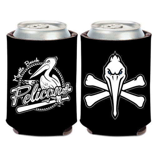 Myrtle Beach Pelicans Wincraft Black Pirate Logo Can Cooler