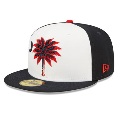 MYRTLE BEACH PELICANS NEW ERA 59FIFTY PALMETTO STATE RED WHITE AND BLUE CAP