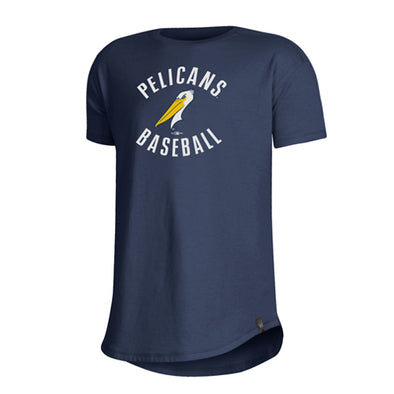 MYRTLE BEACH PELICANS UNDER ARMOUR YOUTH GIRLS NAVY PERFORMANCE COTTON TEE