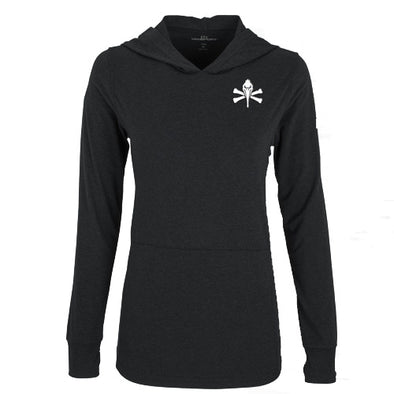 MYRTLE BEACH PELICANS PIRATE LOGO VANTAGE APPAREL LADIES BLACK TREK HOODIE