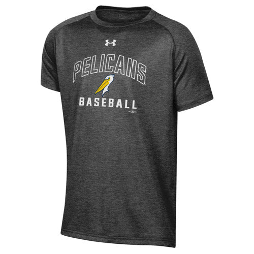 MYRTLE BEACH PELICANS UNDER ARMOUR YOUTH CARBON HEATHER TECH TEE