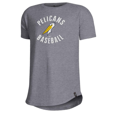 MYRTLE BEACH PELICANS UNDER ARMOUR YOUTH GIRLS CARBON HEATHER PERFORMANCE COTTON TEE