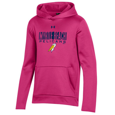 MYRTLE BEACH PELICANS UNDER ARMOUR YOUTH PINK ARMOUR HOODY